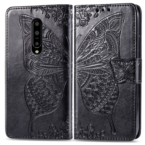 

Butterfly Love Flowers Embossing Horizontal Flip Leather Case for OnePlus 7 Pro, with Holder & Card Slots & Wallet & Lanyard(Black)