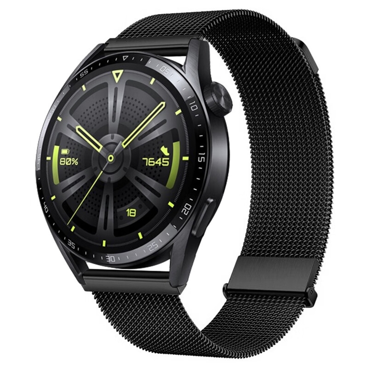 For Huawei Watch GT3 46mm Milan Double Magnetic Steel Mesh