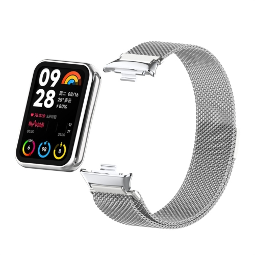 For Xiaomi Mi Band 8 Pro Milan Magnetic Metal Mesh Watch Band(Silver) соковыжималка xiaomi boost ur diet juicer stainless steel bj 36