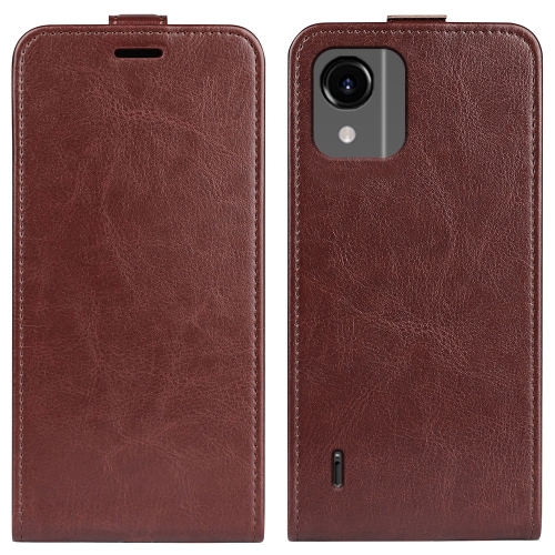 

For Nokia C100 R64 Texture Single Vertical Flip Leather Phone Case(Brown)