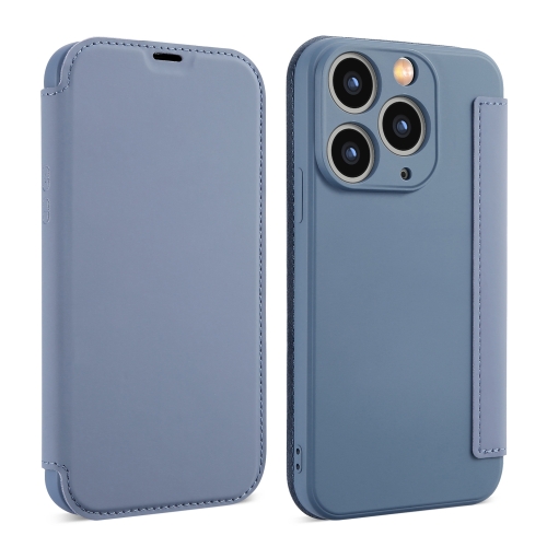 For iPhone 11 Pro Imitate Liquid Skin Feel Leather Phone Case with Card Slots(Grey)