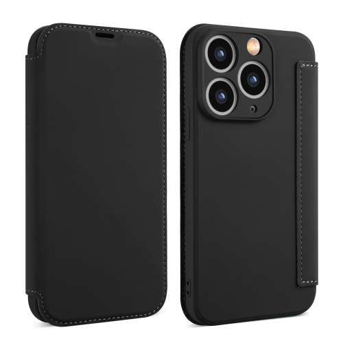 

For iPhone 11 Pro Imitate Liquid Skin Feel Leather Phone Case with Card Slots(Black)