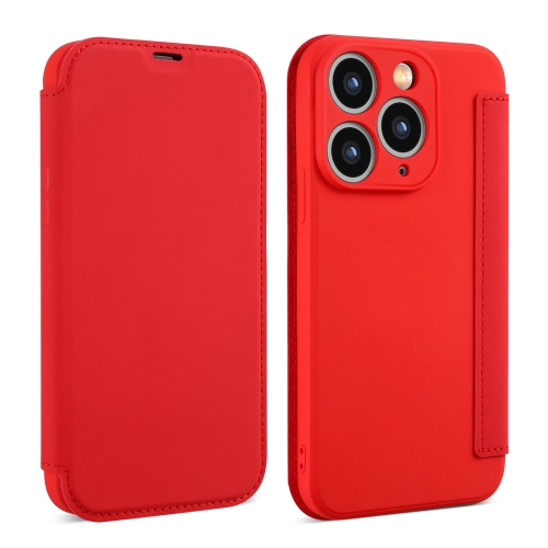 

For iPhone 11 Pro Max Imitate Liquid Skin Feel Leather Phone Case with Card Slots(Red)