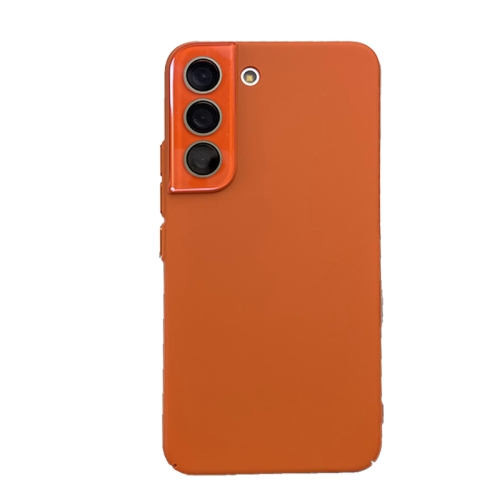 

For Samsung Galaxy S23 5G Leather Oil PC Hard All-inclusive Phone Case(Orange)