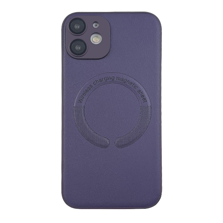 

For iPhone 12 MagSafe Leather All-inclusive TPU Shockproof Phone Case(Purple)