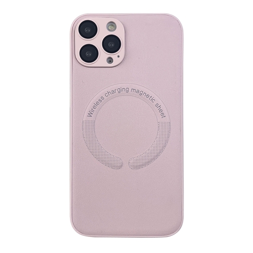 

For iPhone 12 Pro Max MagSafe Leather All-inclusive TPU Shockproof Phone Case(Pink)