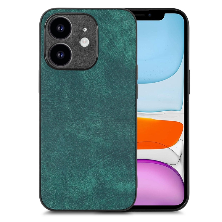 

For iPhone 11 Vintage Leather PC Back Cover Phone Case(Green)