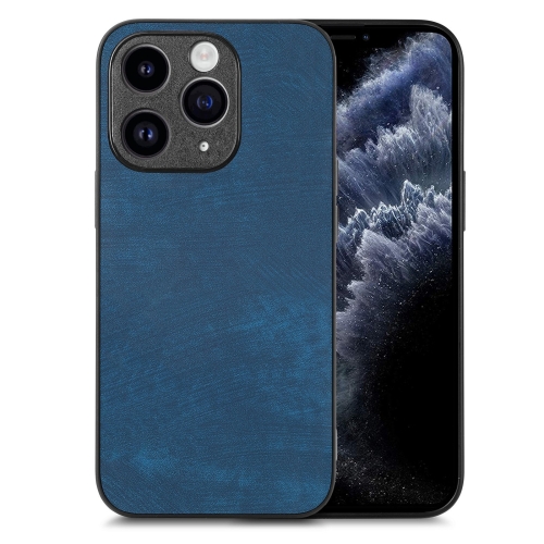 

For iPhone 11 Pro Vintage Leather PC Back Cover Phone Case(Blue)