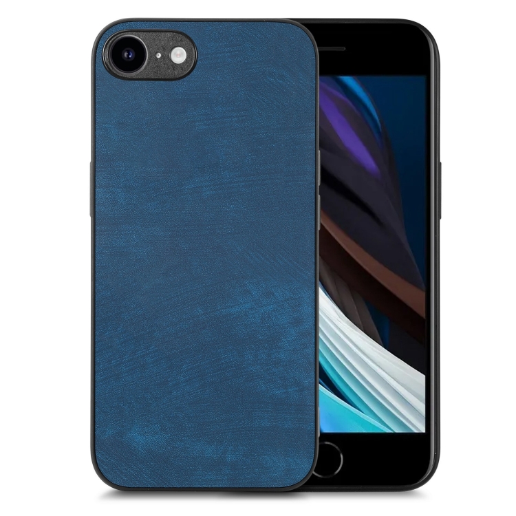 

For iPhone 7 / 8 / SE 2022 / SE 2020 Vintage Leather PC Back Cover Phone Case(Blue)