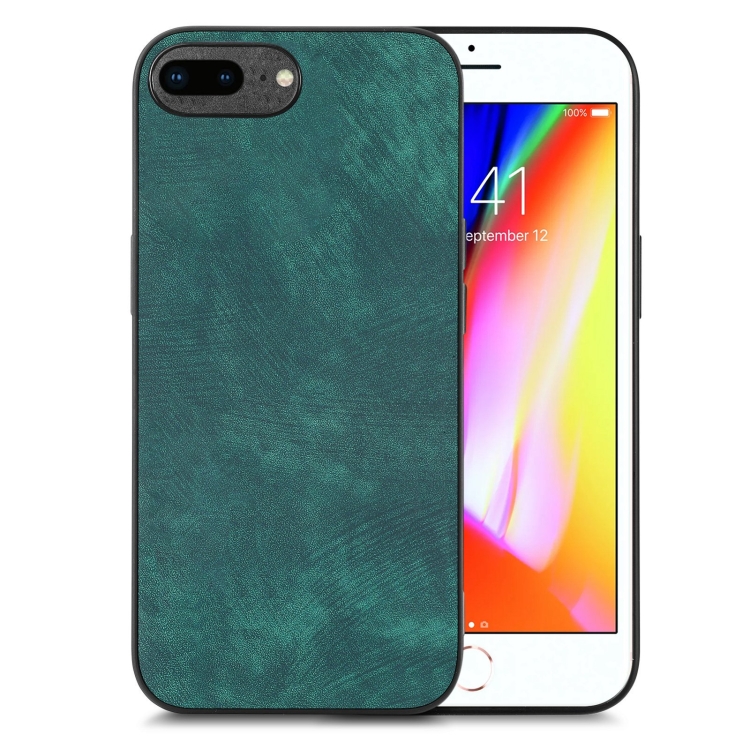 

For iPhone 7 Plus / 8 Plus Vintage Leather PC Back Cover Phone Case(Green)