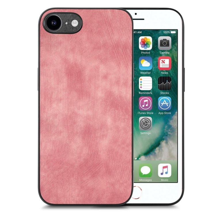 

For iPhone 6 / 6s Vintage Leather PC Back Cover Phone Case(Pink)