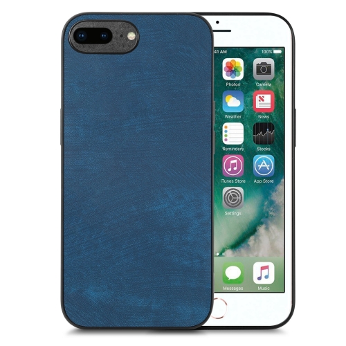 

For iPhone 6 Plus / 6s Plus Vintage Leather PC Back Cover Phone Case(Blue)