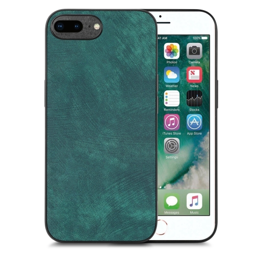 

For iPhone 6 Plus / 6s Plus Vintage Leather PC Back Cover Phone Case(Green)