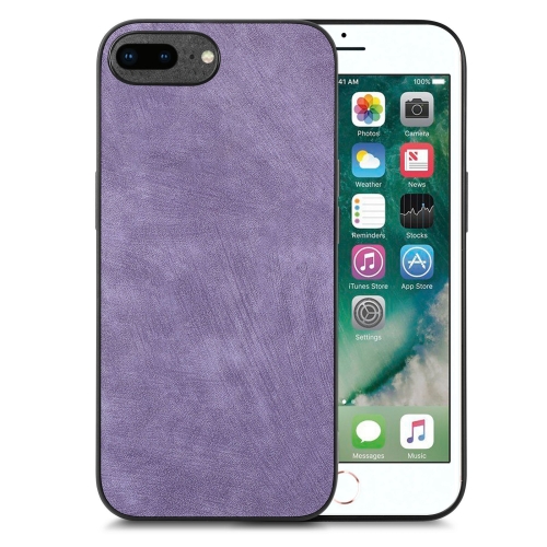 

For iPhone 6 Plus / 6s Plus Vintage Leather PC Back Cover Phone Case(Purple)