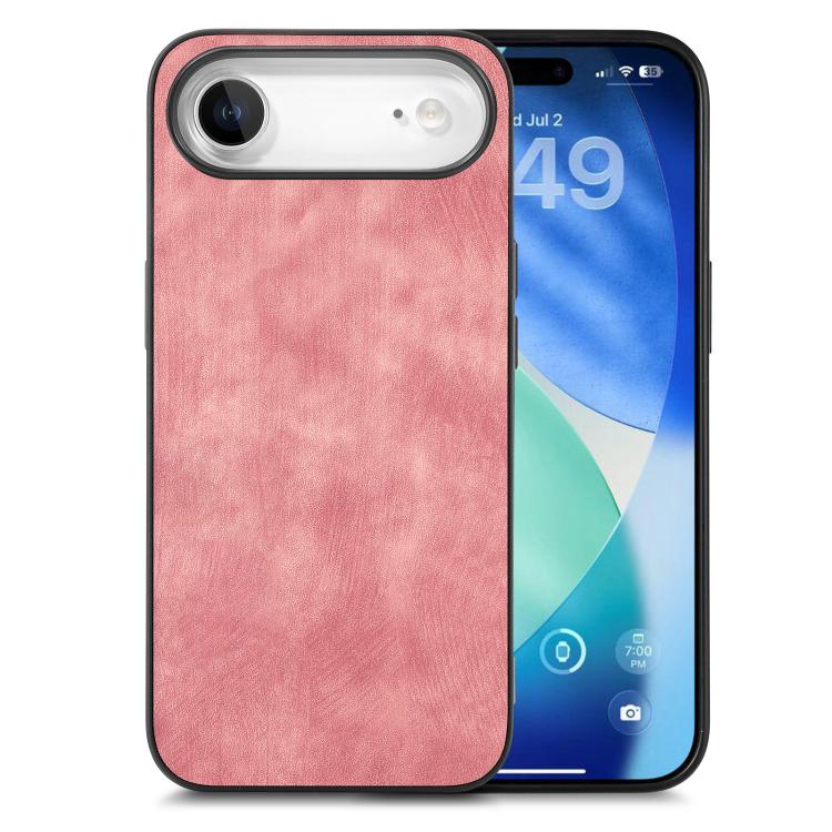 

For iPhone Air Vintage Leather PC Back Cover Phone Case(Pink)