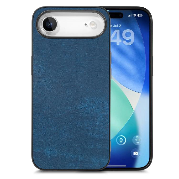 

For iPhone Air Vintage Leather PC Back Cover Phone Case(Blue)