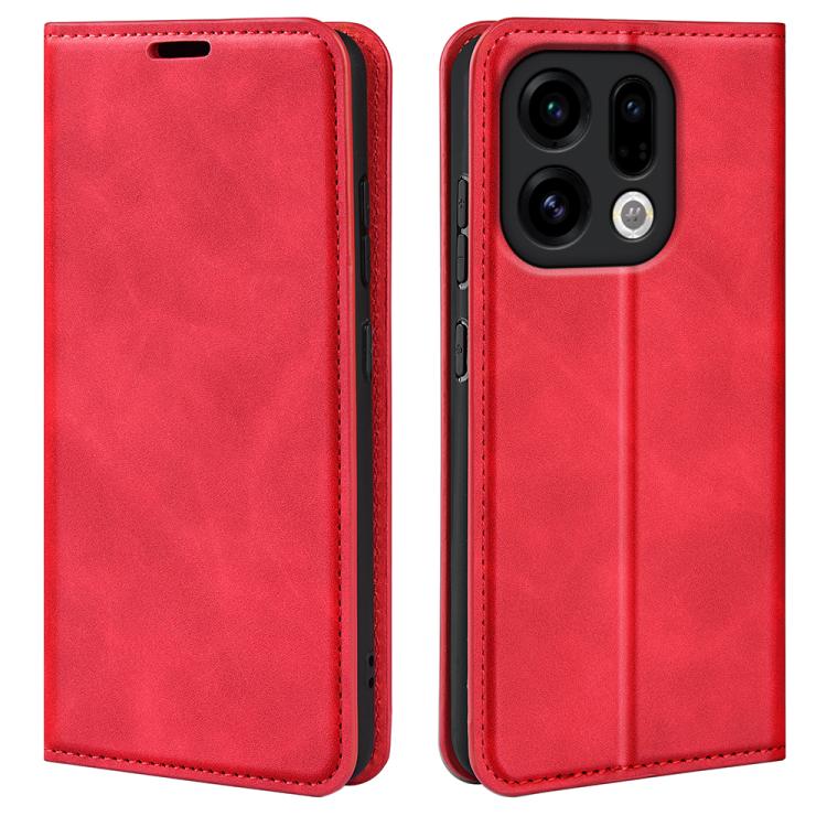 For OPPO Find X9 Retro-skin Magnetic Suction Leather Phone Case(Red)