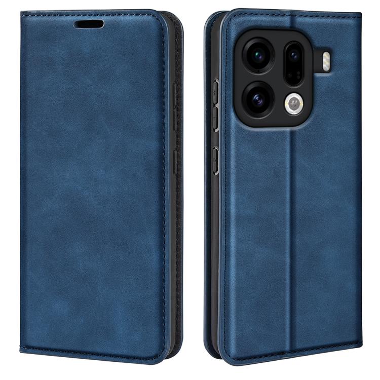 For OPPO Find X9 Pro Retro-skin Magnetic Suction Leather Phone Case(Dark Blue)