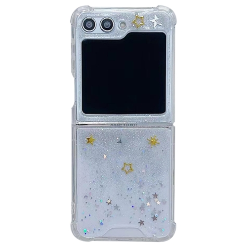 

For Samsung Galaxy Z Flip4 Glitter Epoxy Shockproof TPU Phone Case(Silver)