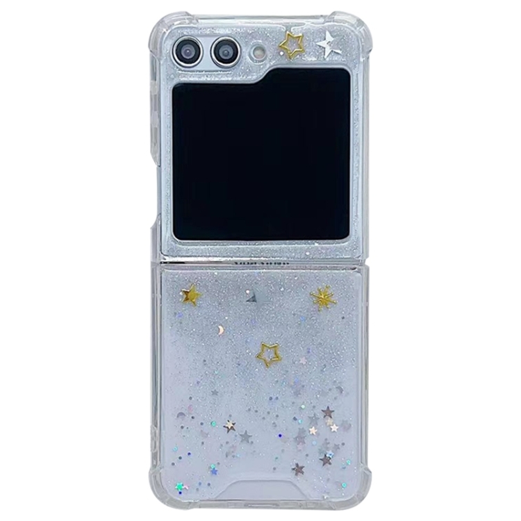 

For Samsung Galaxy Z Flip6 Glitter Meteor Shockproof Epoxy TPU Phone Case(Silver)
