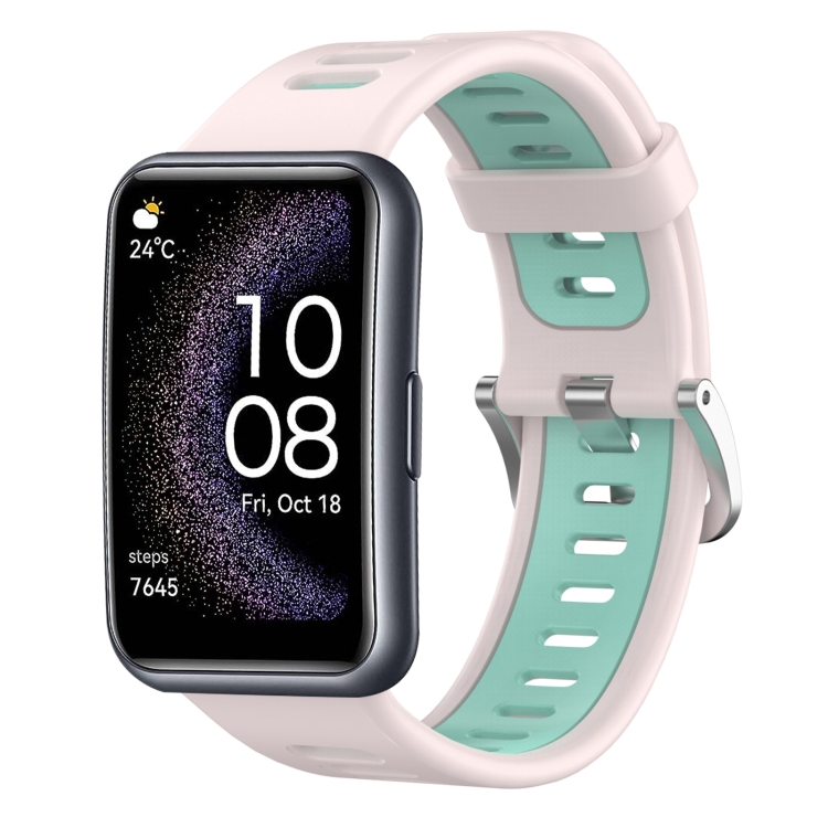 For Huawei Watch Fit Special Edition Two-Color Silicone Watch Band