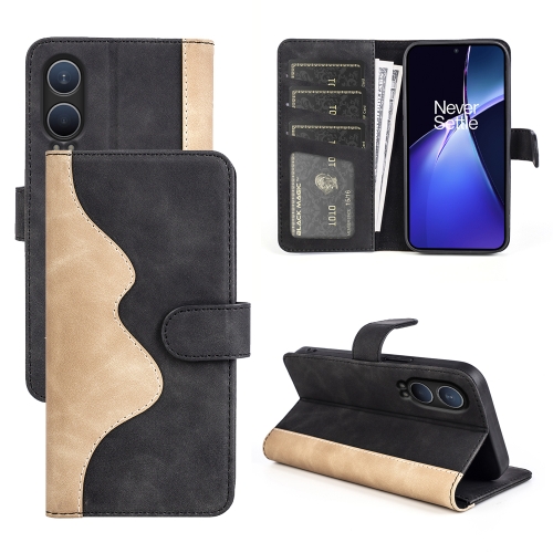

For OnePlus Nord CE4 Lite 5G Stitching Horizontal Flip Leather Phone Case(Black)