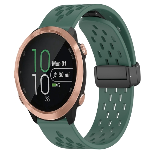 Para Garmin Forerunner 245 Music Correa de reloj de silicona con cierre  magnético plegable de 20 mm (verde azulado)