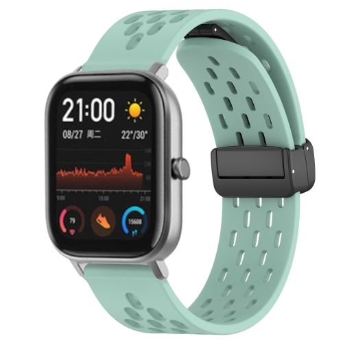 Für Amazfit GTS 4 Mini 20 mm faltbares  Magnetverschluss-Silikon-Uhrenarmband (Wasserente)