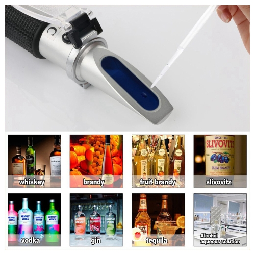 

RZ116 Refractometer Alcohol Portable Automatic Digital Refractometer 0-80 Glycol Handheld Atc Brix Refractometer Beer Box