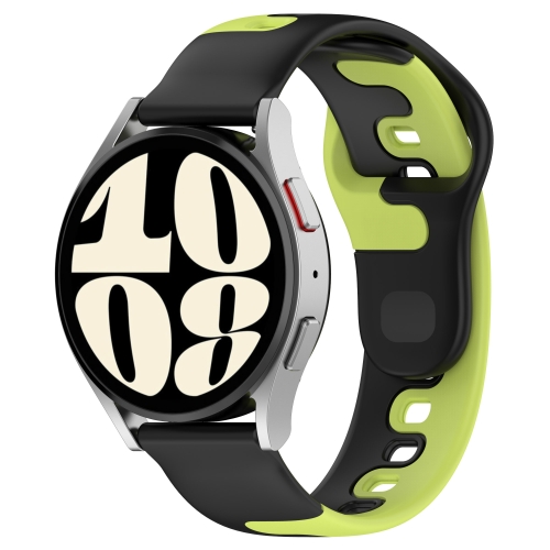 

For GarminMove Trend 20mm Double Color Silicone Watch Band(Black+Green)