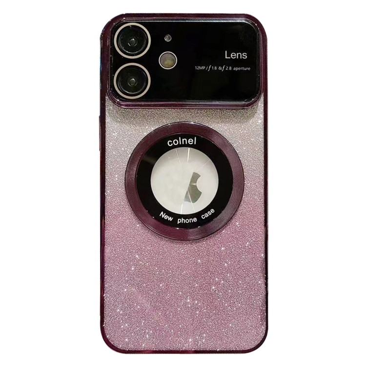 

For iPhone 11 Large Window MagSafe Gradient Glitter Electroplating TPU Phone Case(Purple)