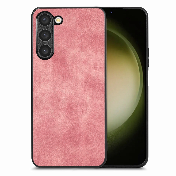 

For Samsung Galaxy S23+ 5G Vintage Leather PC Back Cover Phone Case(Pink)