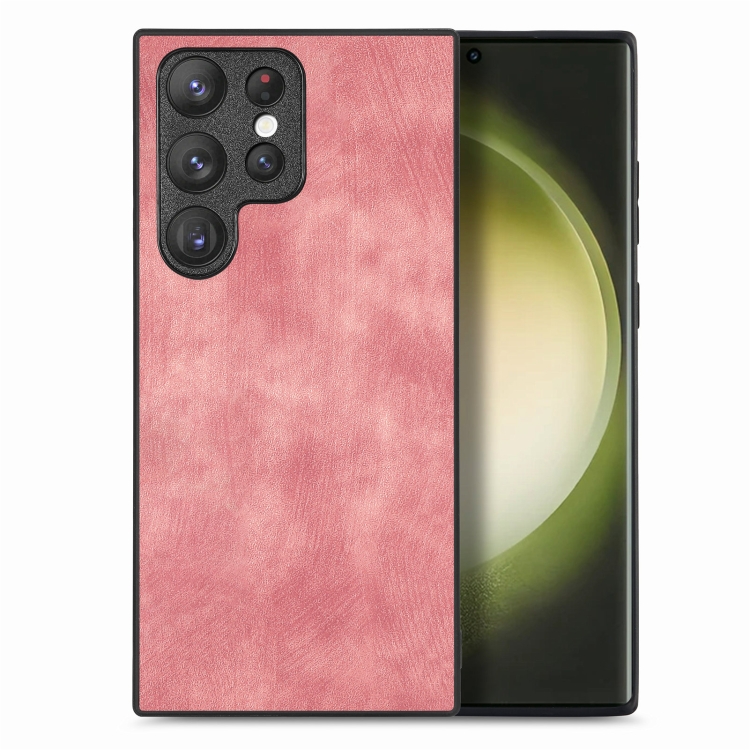 

For Samsung Galaxy S23 Ultra 5G Vintage Leather PC Back Cover Phone Case(Pink)