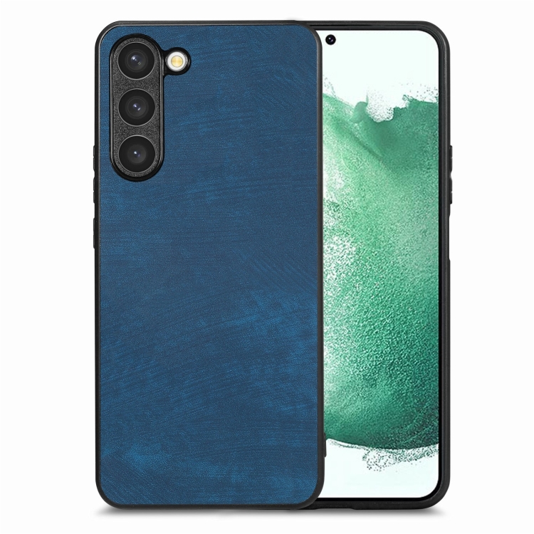 

For Samsung Galaxy S22+ 5G Vintage Leather PC Back Cover Phone Case(Blue)