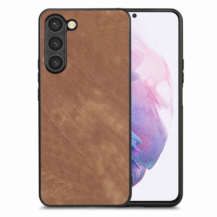 

For Samsung Galaxy S21+ 5G Vintage Leather PC Back Cover Phone Case(Brown)