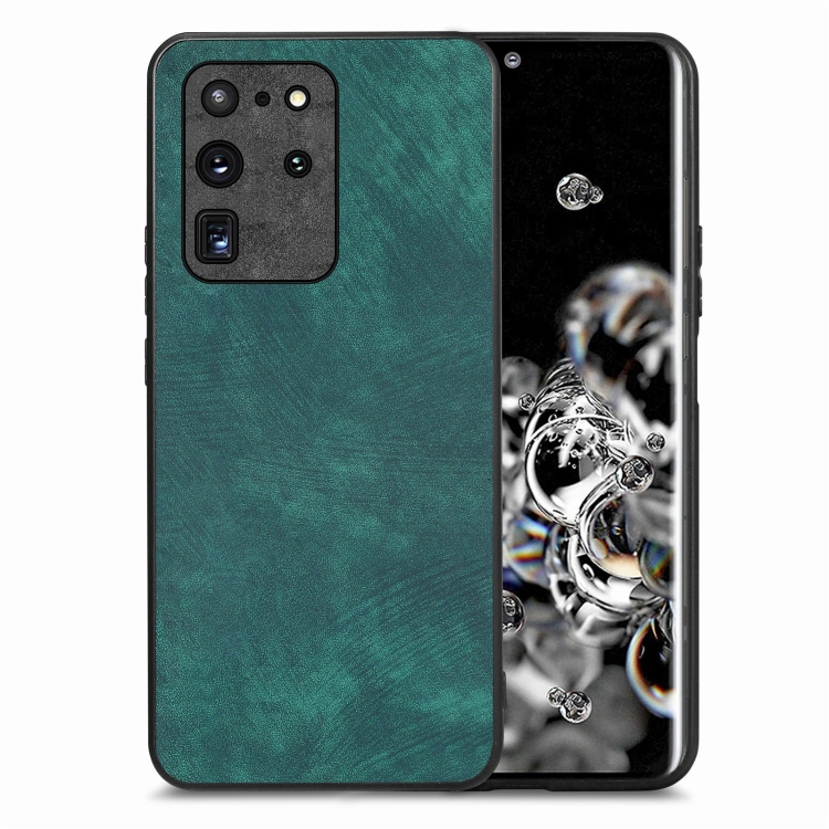 

For Samsung Galaxy S20 Ultra Vintage Leather PC Back Cover Phone Case(Green)