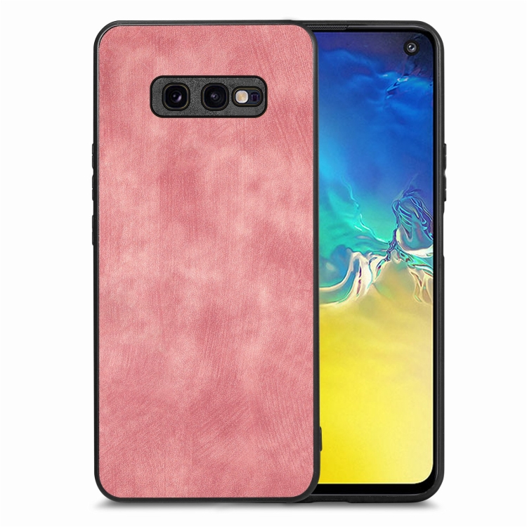 

For Samsung Galaxy S10e Vintage Leather PC Back Cover Phone Case(Pink)
