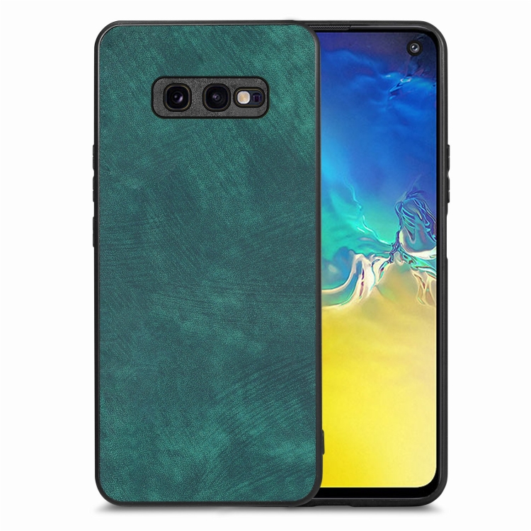 

For Samsung Galaxy S10e Vintage Leather PC Back Cover Phone Case(Green)