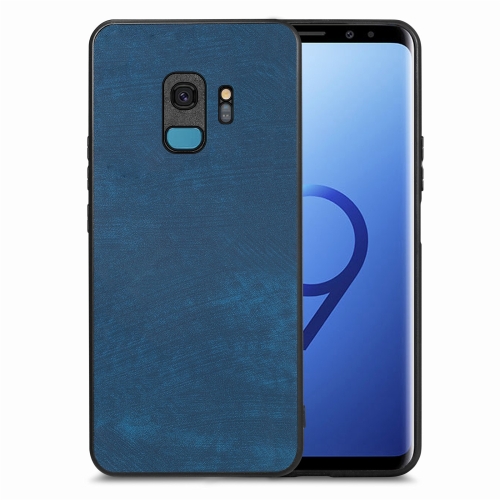 

For Samsung Galaxy S9 Vintage Leather PC Back Cover Phone Case(Blue)
