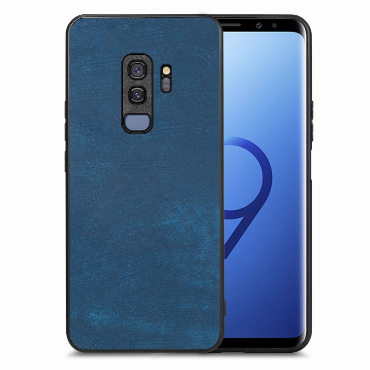 

For Samsung Galaxy S9+ Vintage Leather PC Back Cover Phone Case(Blue)