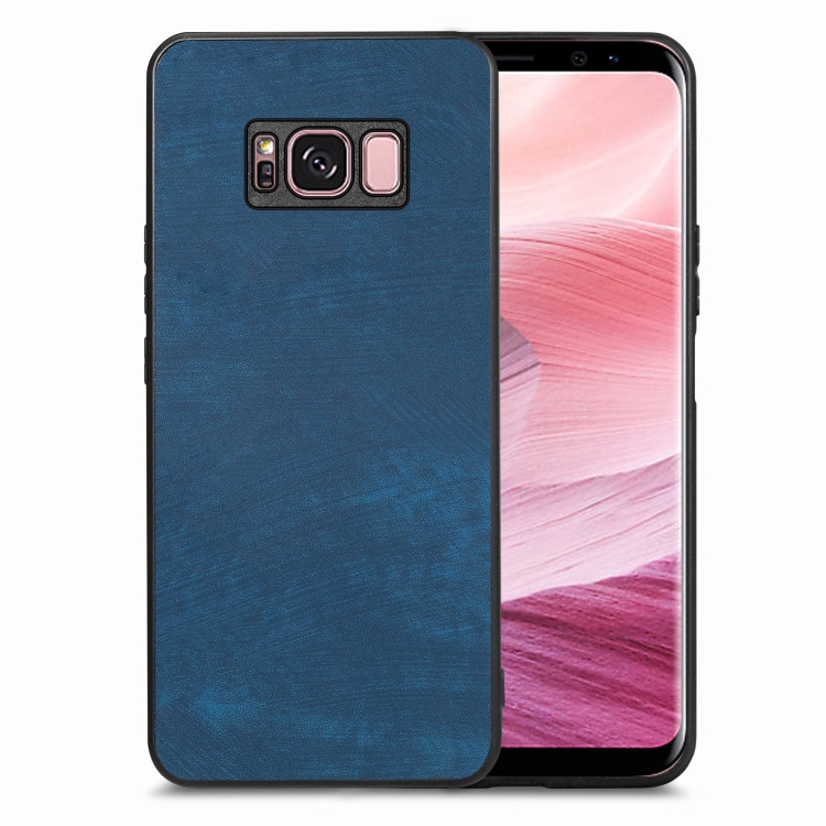 

For Samsung Galaxy S8+ Vintage Leather PC Back Cover Phone Case(Blue)