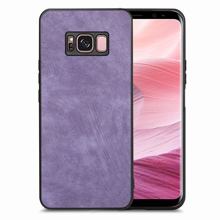 

For Samsung Galaxy S8+ Vintage Leather PC Back Cover Phone Case(Purple)