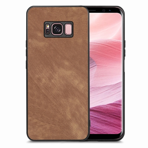

For Samsung Galaxy S8+ Vintage Leather PC Back Cover Phone Case(Brown)