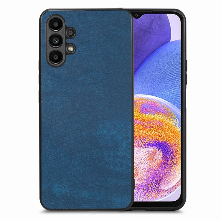 

For Samsung Galaxy A13 4G Vintage Leather PC Back Cover Phone Case(Blue)
