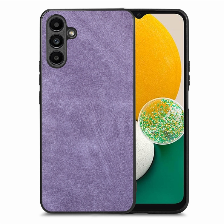 

For Samsung Galaxy A13 5G Vintage Leather PC Back Cover Phone Case(Purple)