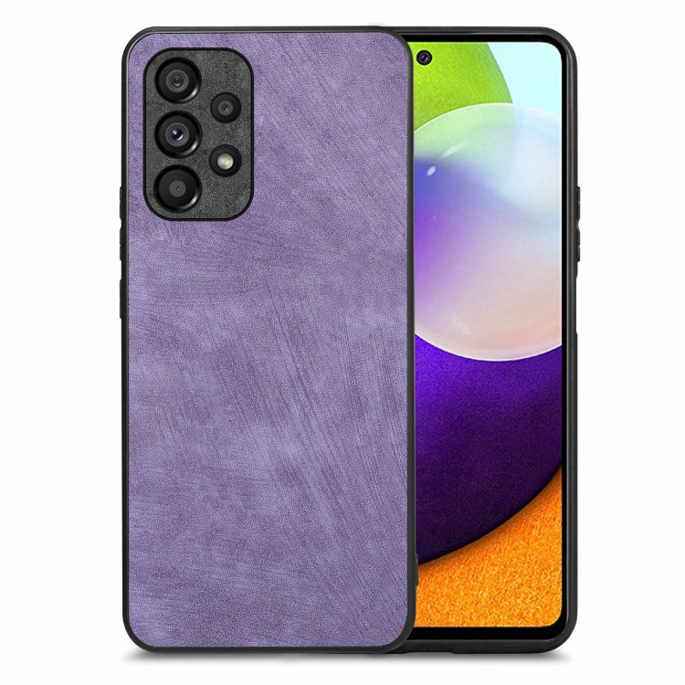 

For Samsung Galaxy A52 Vintage Leather PC Back Cover Phone Case(Purple)