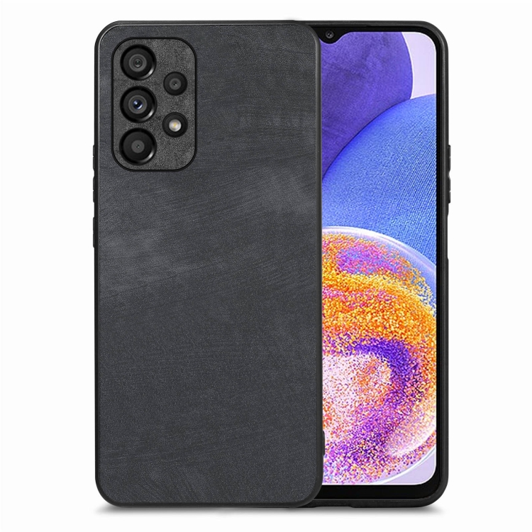

For Samsung Galaxy A23 Vintage Leather PC Back Cover Phone Case(Black)