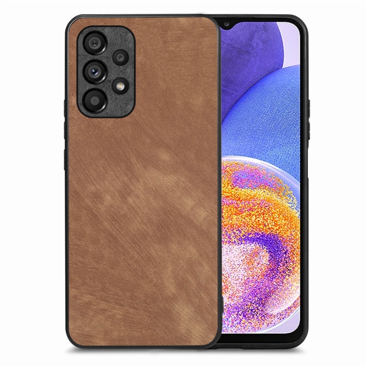 

For Samsung Galaxy A23 Vintage Leather PC Back Cover Phone Case(Brown)