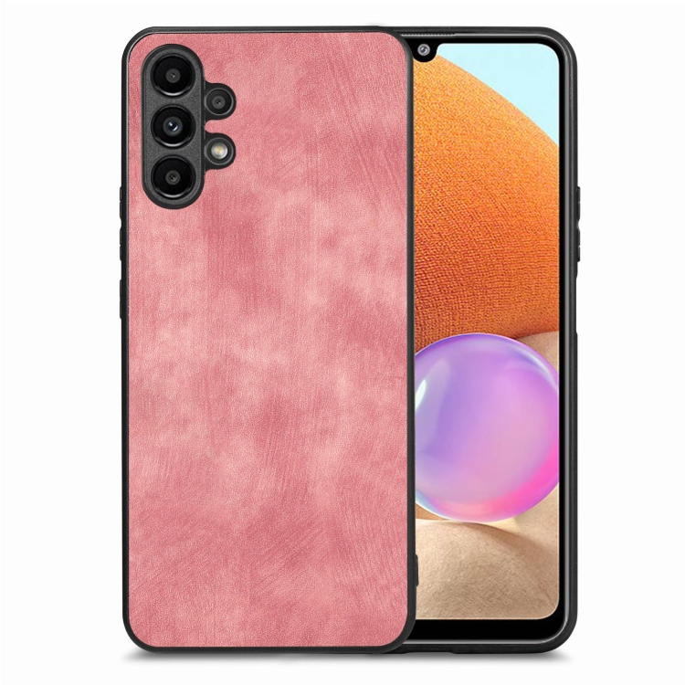 For Samsung Galaxy A32 4G Vintage Leather PC Back Cover Phone Case(Pink)