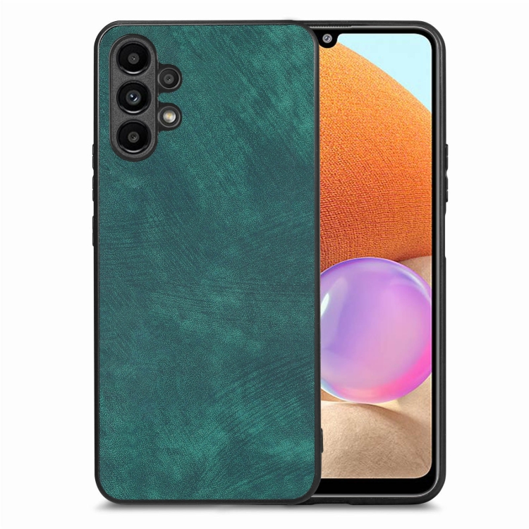 

For Samsung Galaxy A32 4G Vintage Leather PC Back Cover Phone Case(Green)